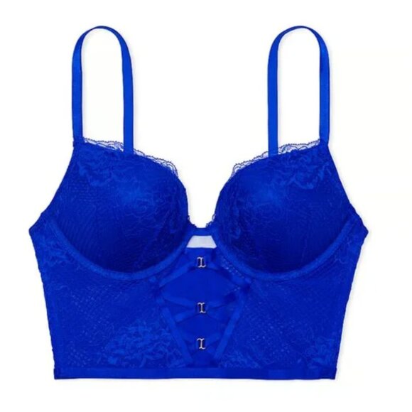 New VS VERY SEXY Bombshell Add-2-Cups Push-Up Corset Top Blue Oar 32A & Small - Picture 6 of 16